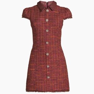 Likely Riello Tweed Dress in Wine Multi